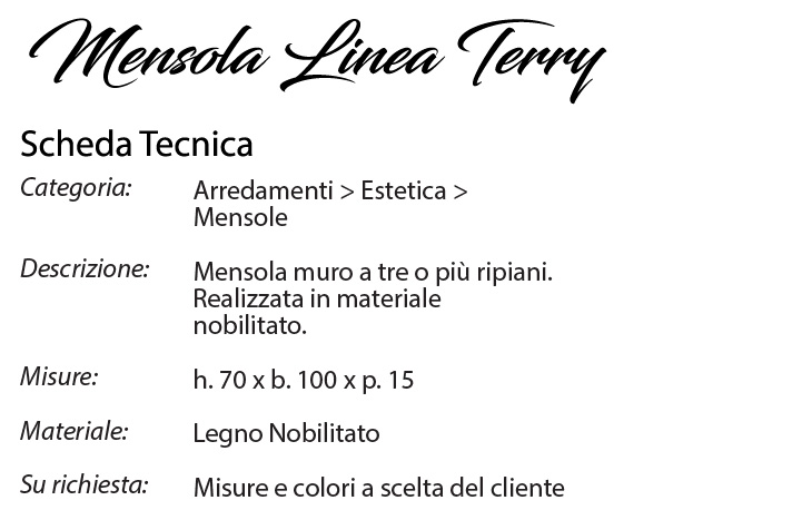 scheda tecnica mensola terry