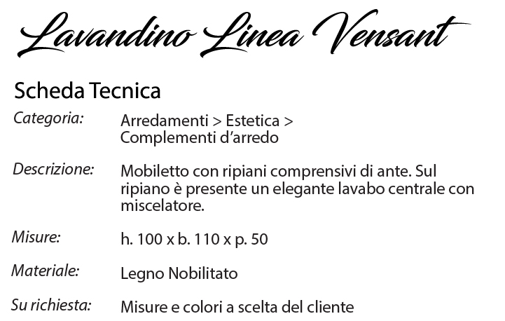 scheda tecnica lavandino vensant