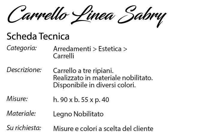 scheda tecnica lettino sabry