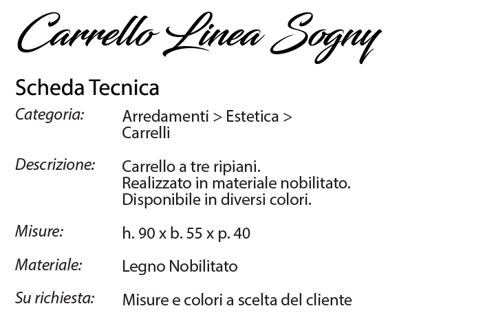 scheda tecnica carrello sogny