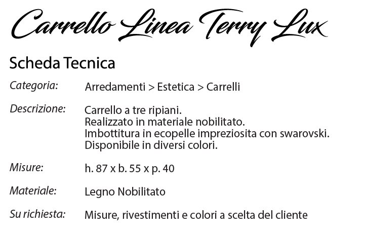 scheda tecnica carrello terry lux