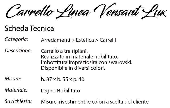 Scheda Tecnica Carrello Vensant Lux - Lux Design