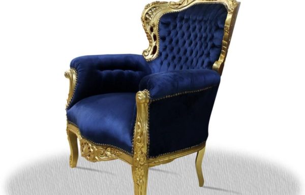 Poltrona Barocca Oro Blu